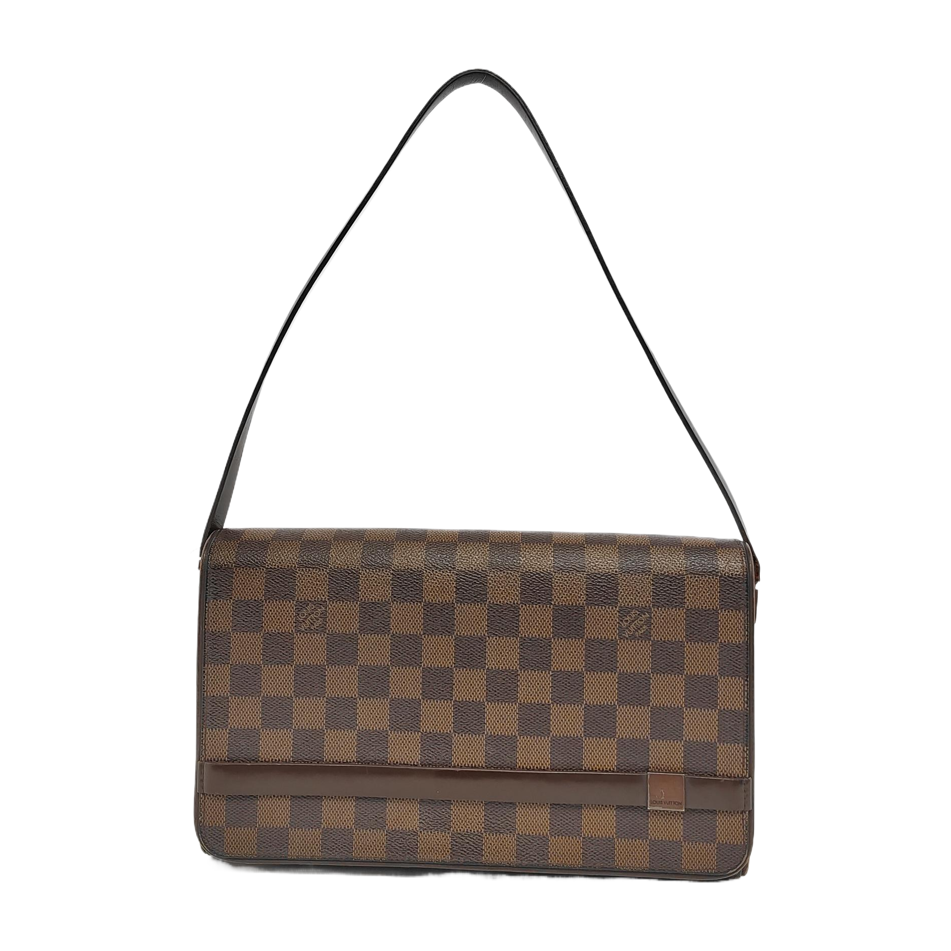 TRIBECA Damier Ebene Coated Canvas Brown
