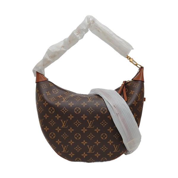 LOOP HOBO Monogram Coated Canvas Brown