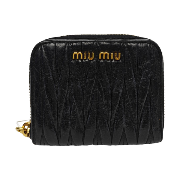 Quilted Lambskin Card Holder Black