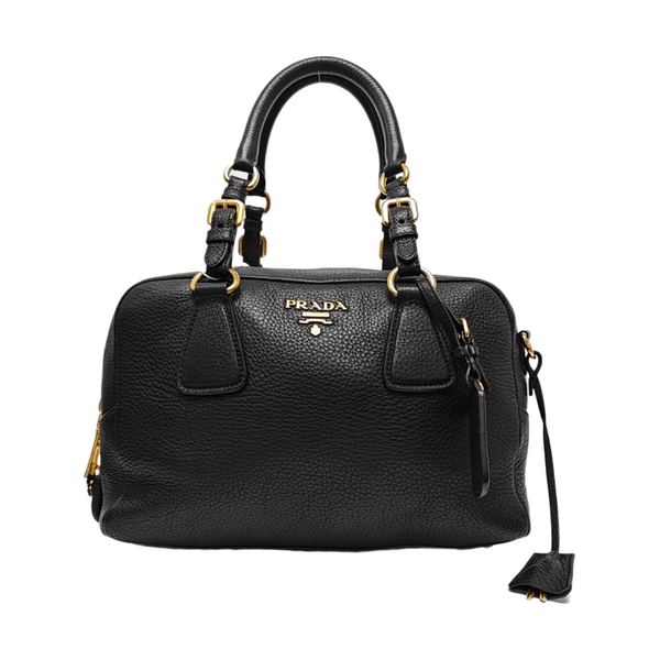 Calfskin Top Handle Bag Black