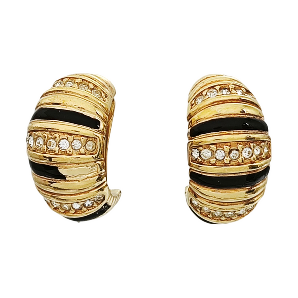 Twist Round Metal Gold Clip On Earrings