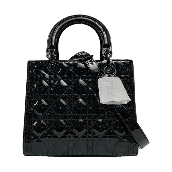 Lady Dior Medium Cannage Patent Leather Green
