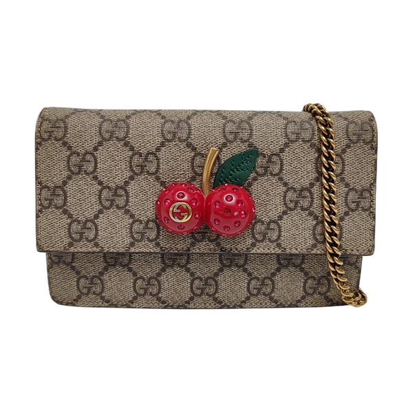 GG Supreme Mini Monogram Coated Canvas Beige