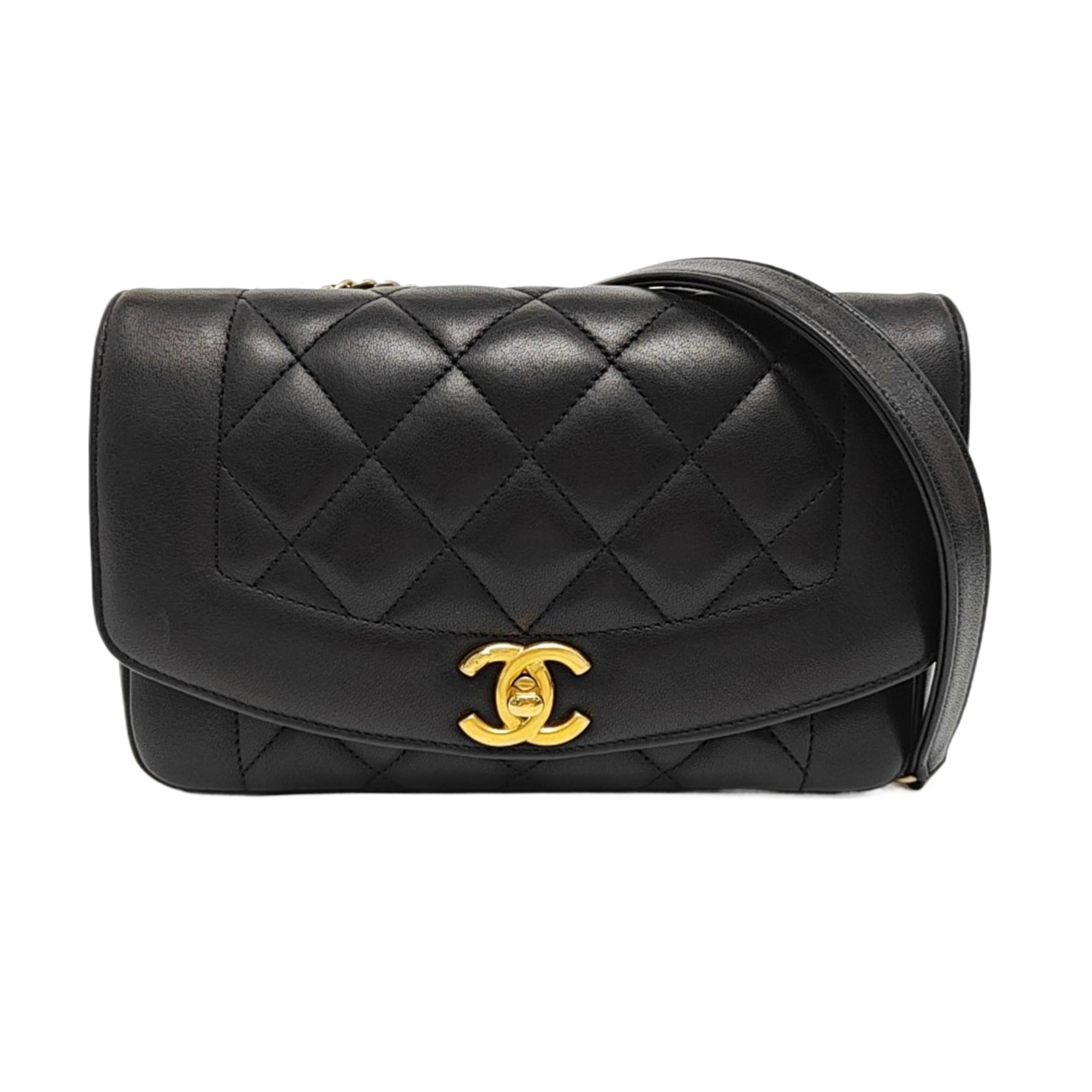 DIANA CC Quilted Lambskin Black