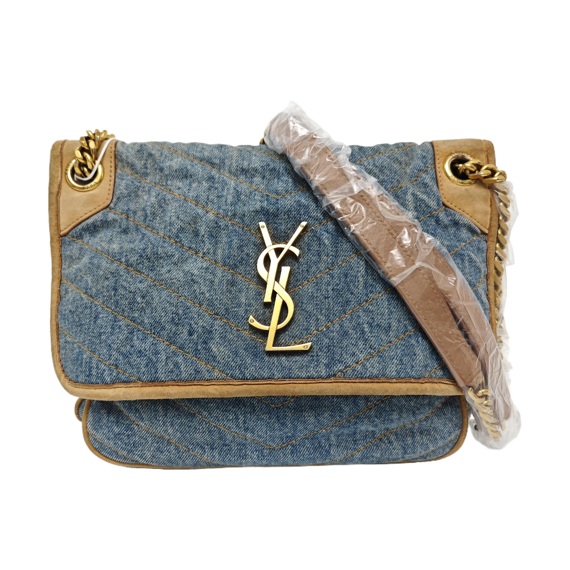 NIKI Medium Chevron Denim Blue