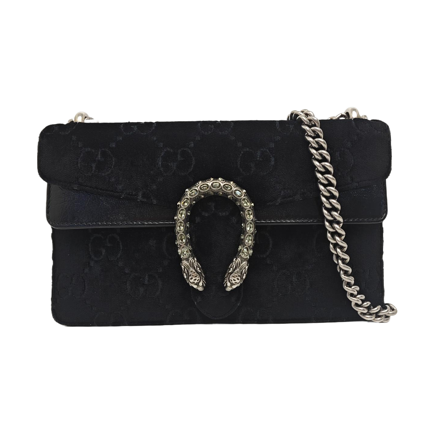 Dionysus Small Monogram Velvet Black