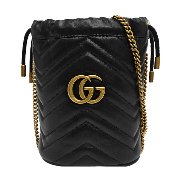 GG Marmont Mini Quilted Calfskin Black