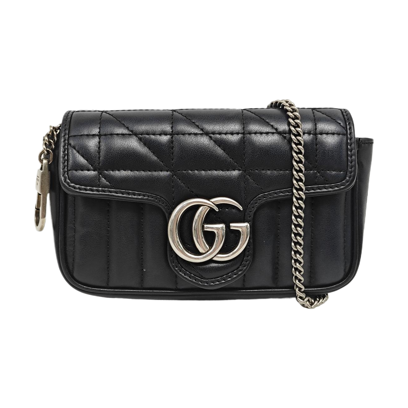 GG Marmont Mini Quilted Calfskin Black