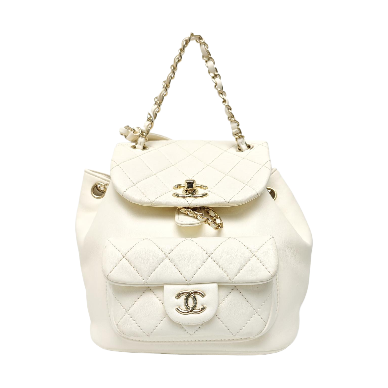 DUMA Small Quilted Lambskin White