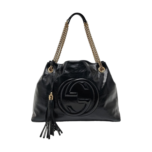 Soho Quilted Patent Leather Black