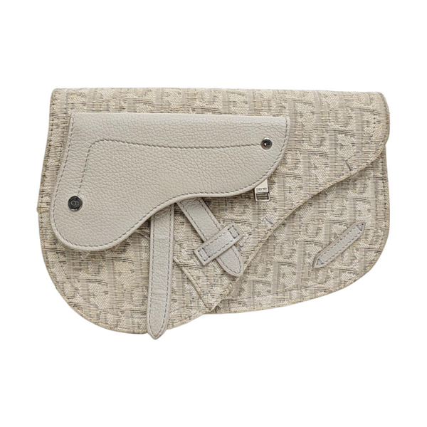 Saddle Medium Oblique Canvas Beige