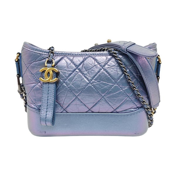 GABRIELLE Small Quilted Calfskin Metallic