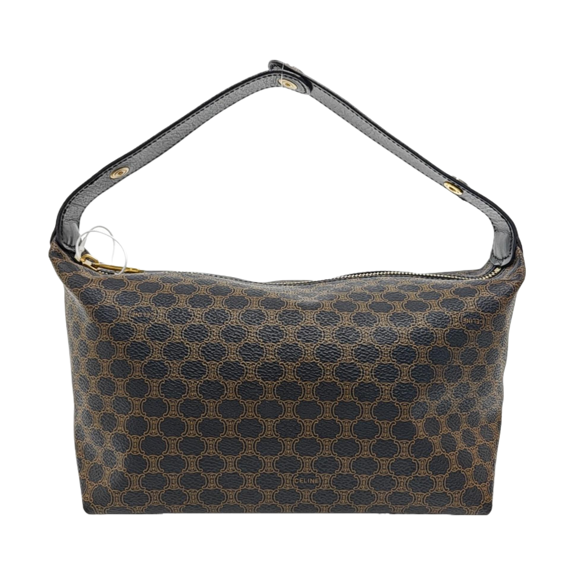 Coated Canvas Top Handle Bag Black