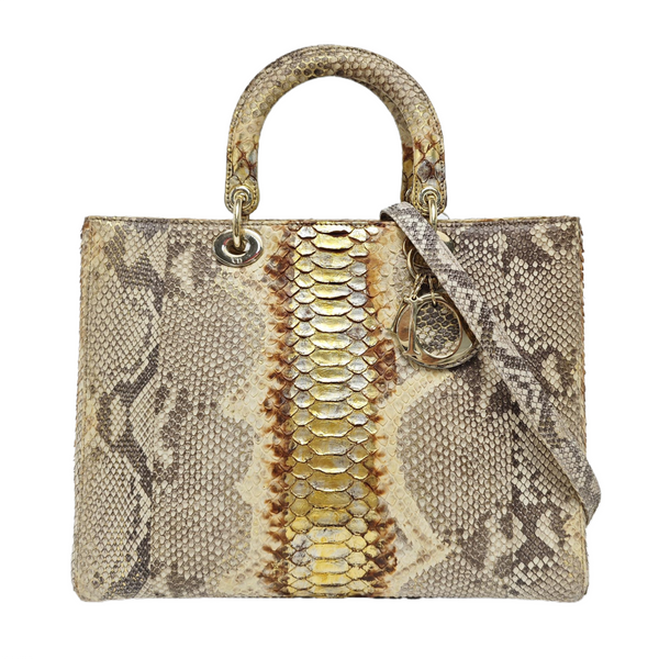 Lady Dior Large Python Multicolor