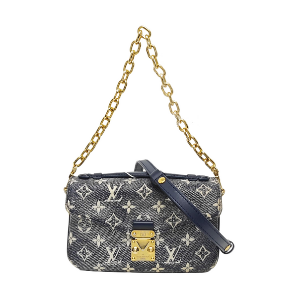 MÉTIS EAST WEST PM Monogram Coated Canvas Blue