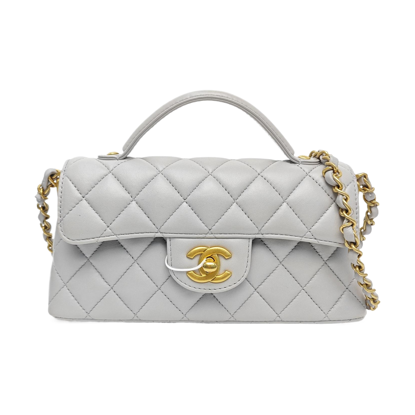 Quilted Calfskin Shoulder Bag Gray