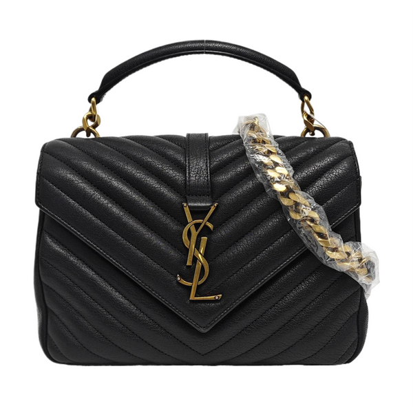 COLLEGE Medium Chevron Lambskin Black