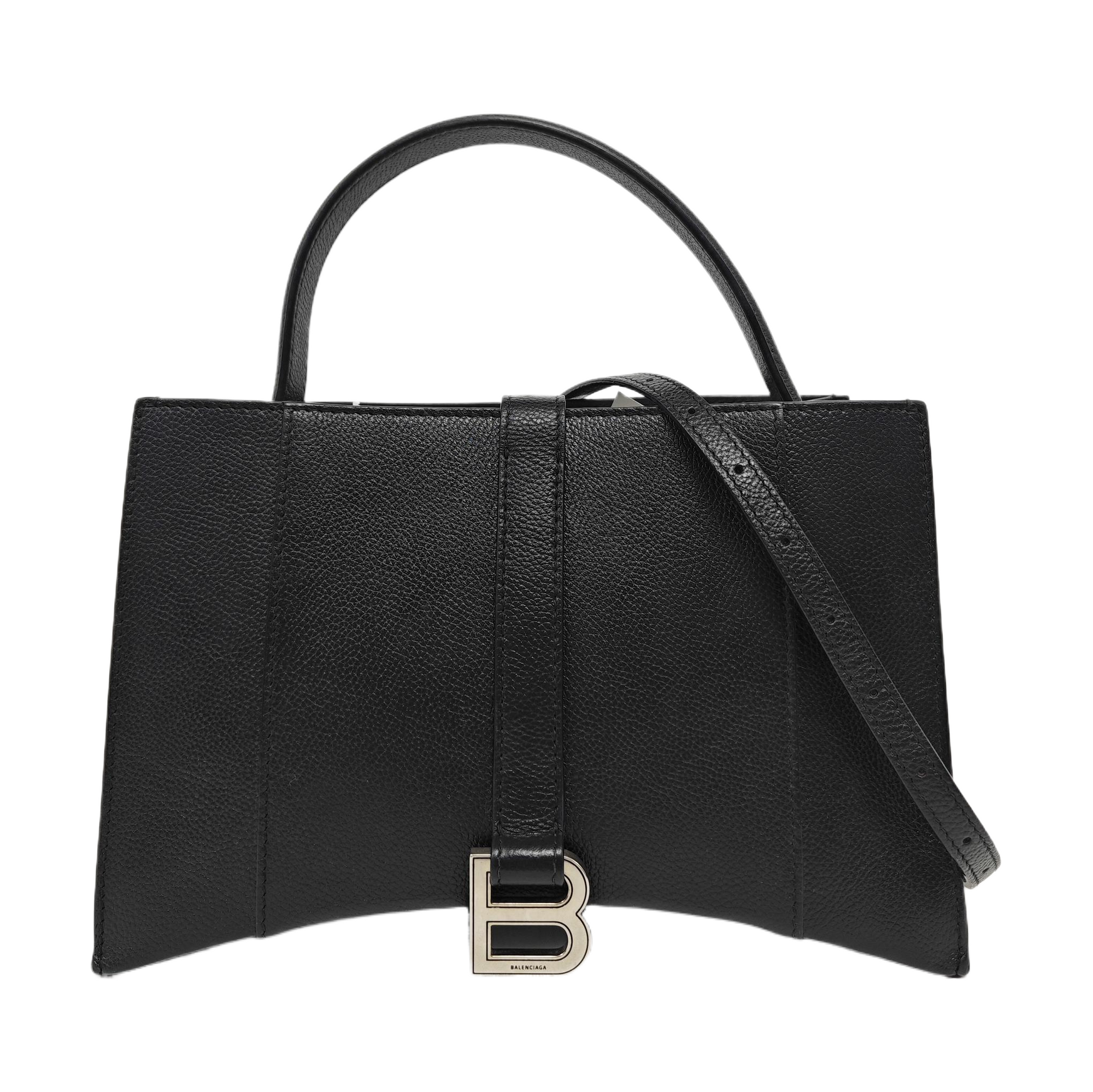 Hourglass East West Tote Small Calfskin Black