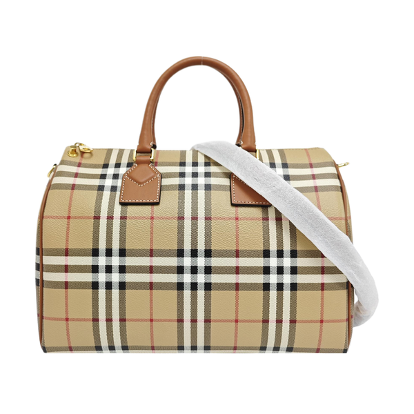 Coated Canvas Crossbody Bag Medium Brown