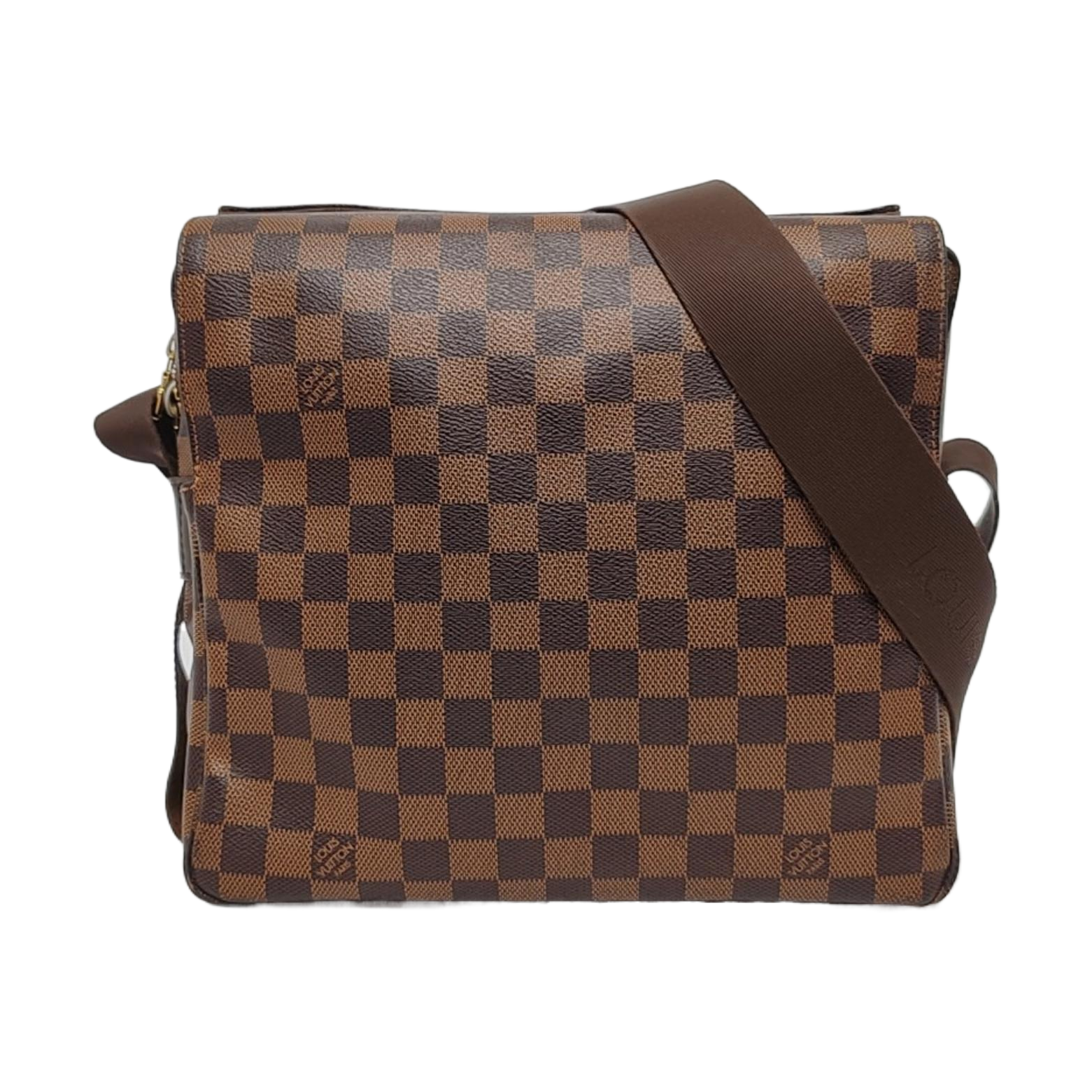 NAVIGLIO Damier Ebene Coated Canvas Brown
