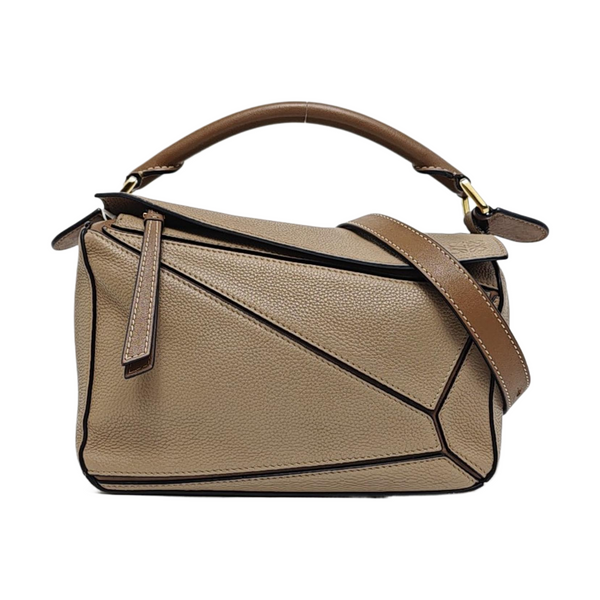 Authenticated pre-owned  Puzzle Small Calfskin Beige - Shoulder Bag at Looply