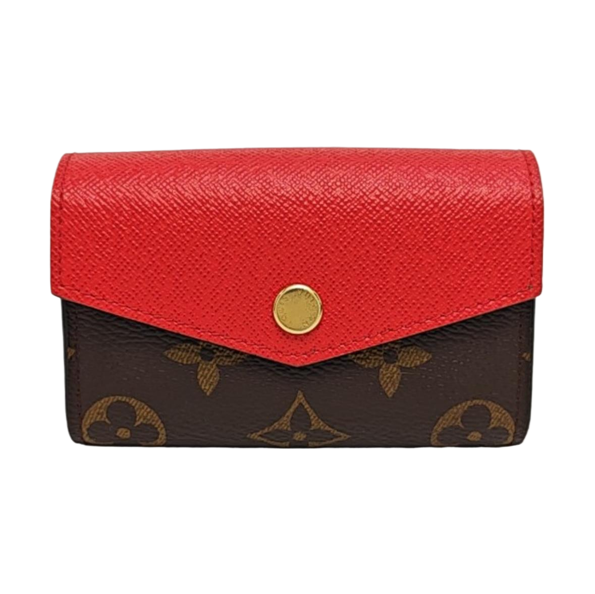 SARAH Monogram Coated Canvas Brown Card Holder