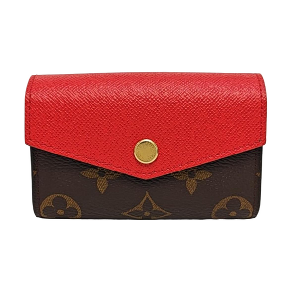 SARAH Monogram Coated Canvas Brown Card Holder