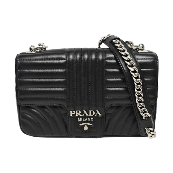 Diagramme Medium Quilted Calfskin Black