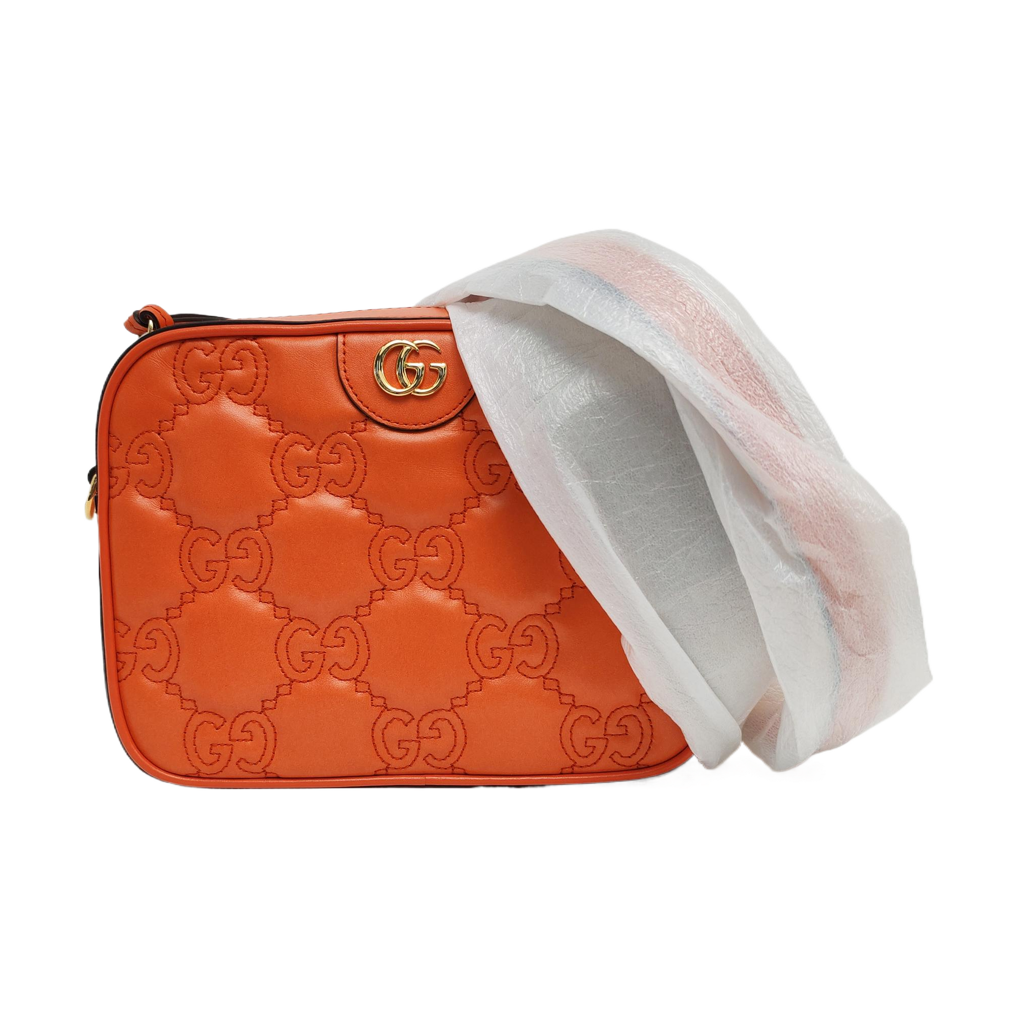 GG Matelassé Quilted Calfskin Orange