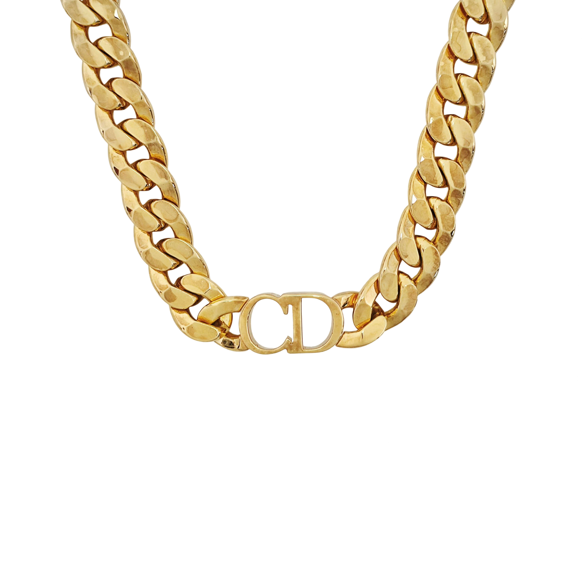 CD Icon Metal Gold Necklace