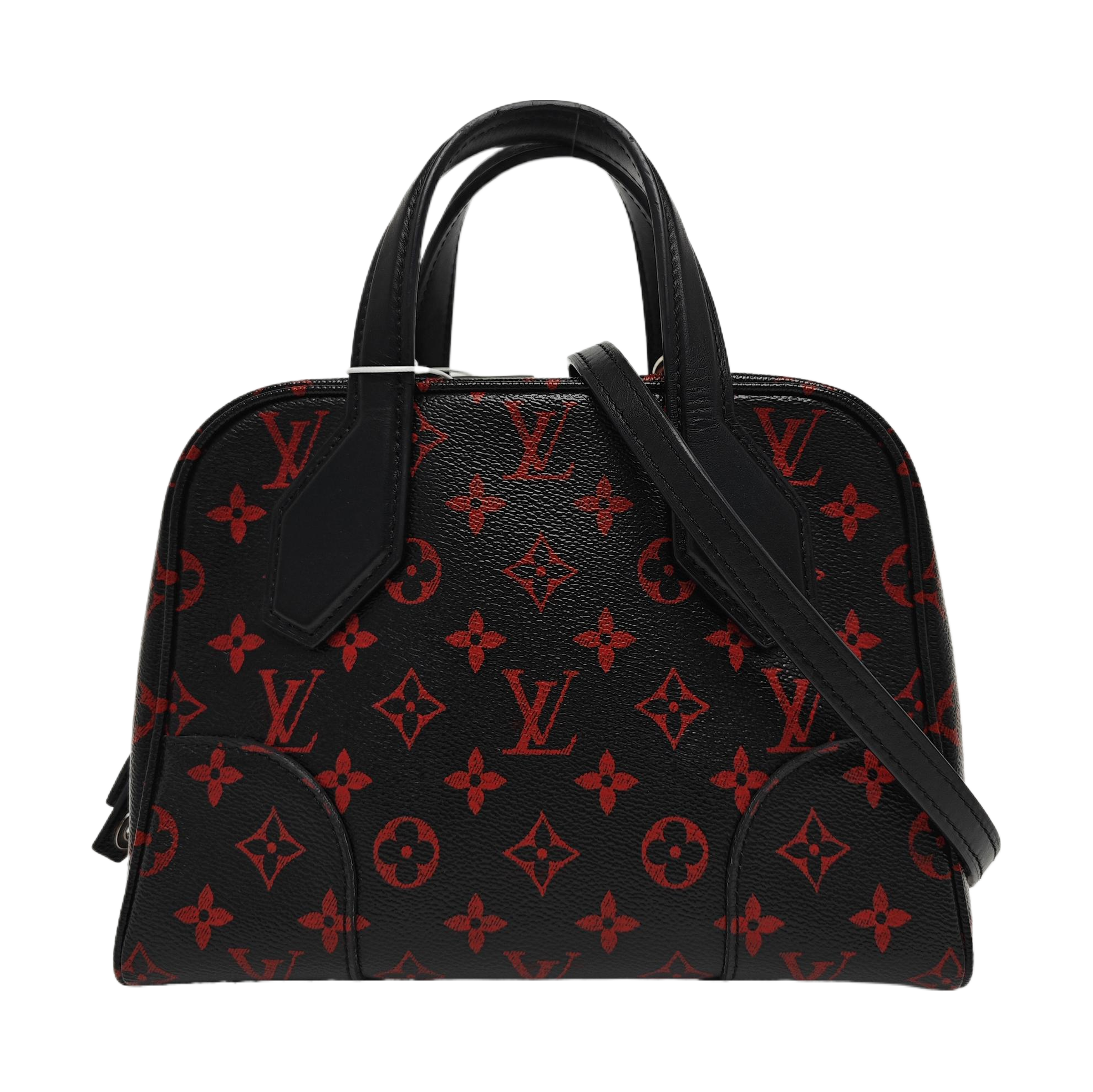 Monogram Coated Canvas Shoulder Bag Black