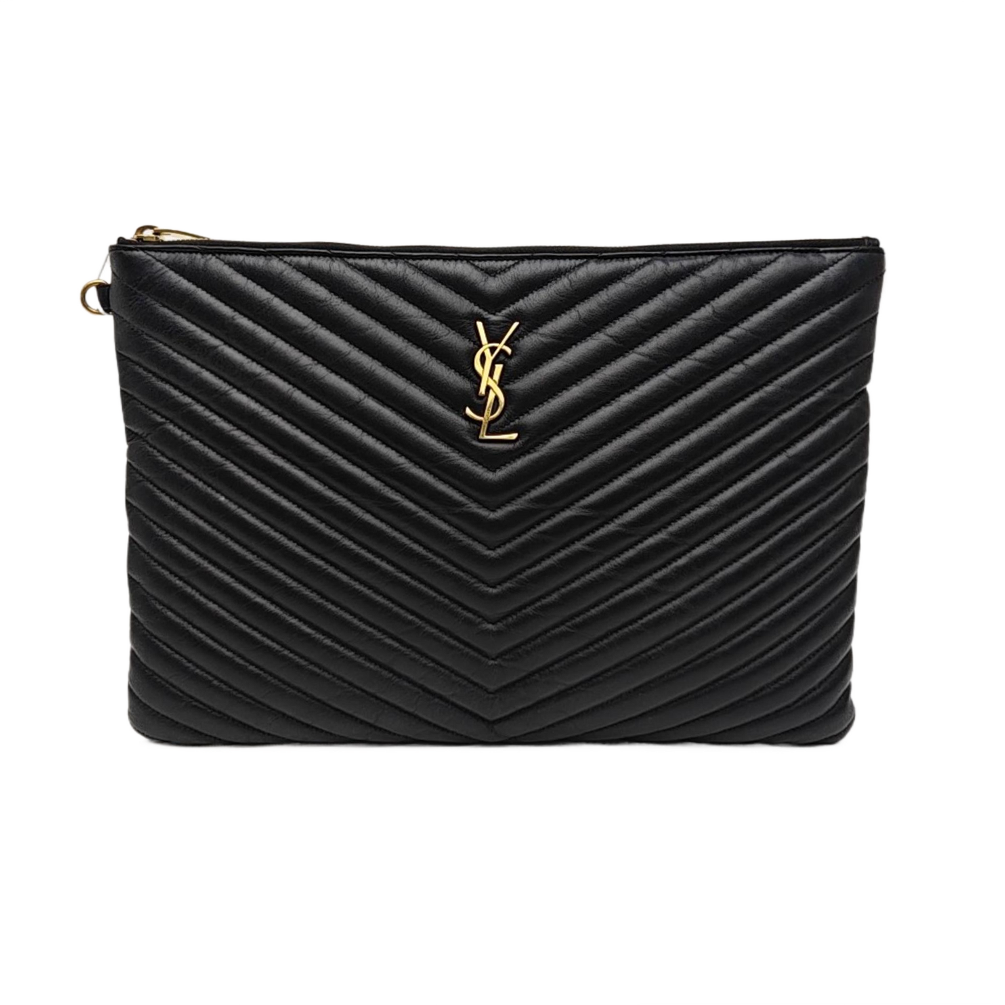MONOGRAM Chevron Calfskin Black