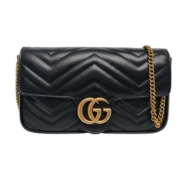 GG Marmont Mini Quilted Calfskin Black