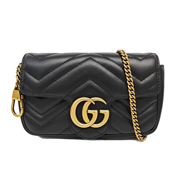 GG Marmont Mini Quilted Calfskin Black