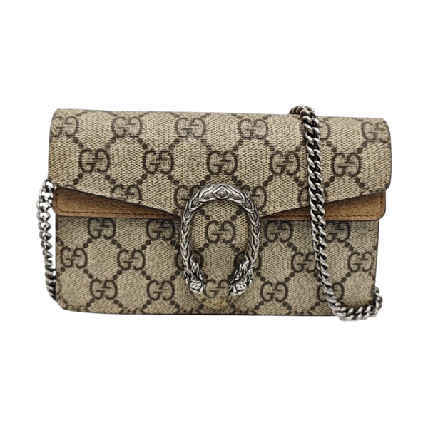 Dionysus Super Mini Monogram Coated Canvas Beige