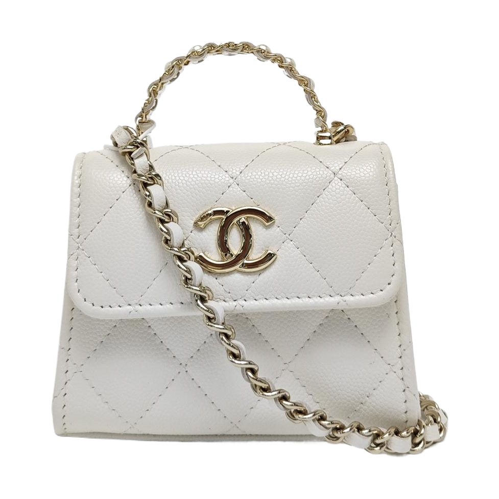 Quilted Grained Calfskin White