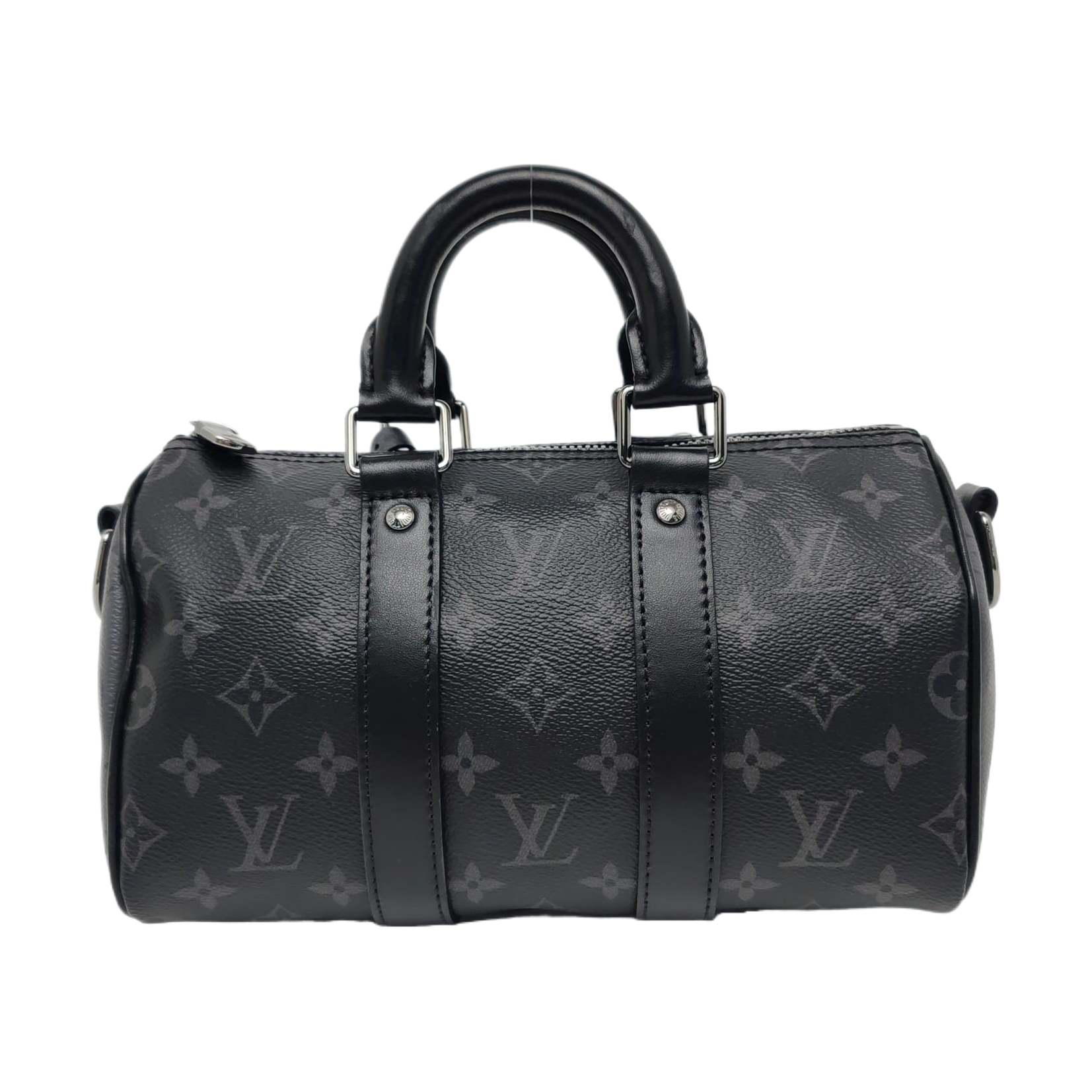KEEPALL 25 Monogram Coated Canvas Black