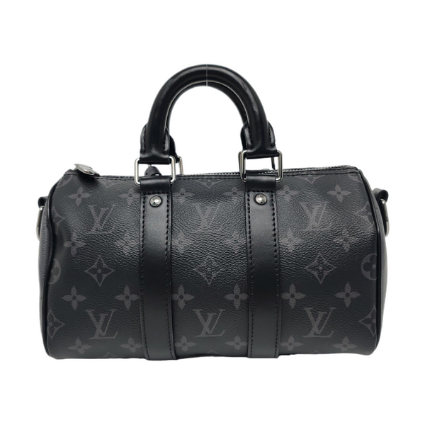 KEEPALL 25 Monogram Coated Canvas Black