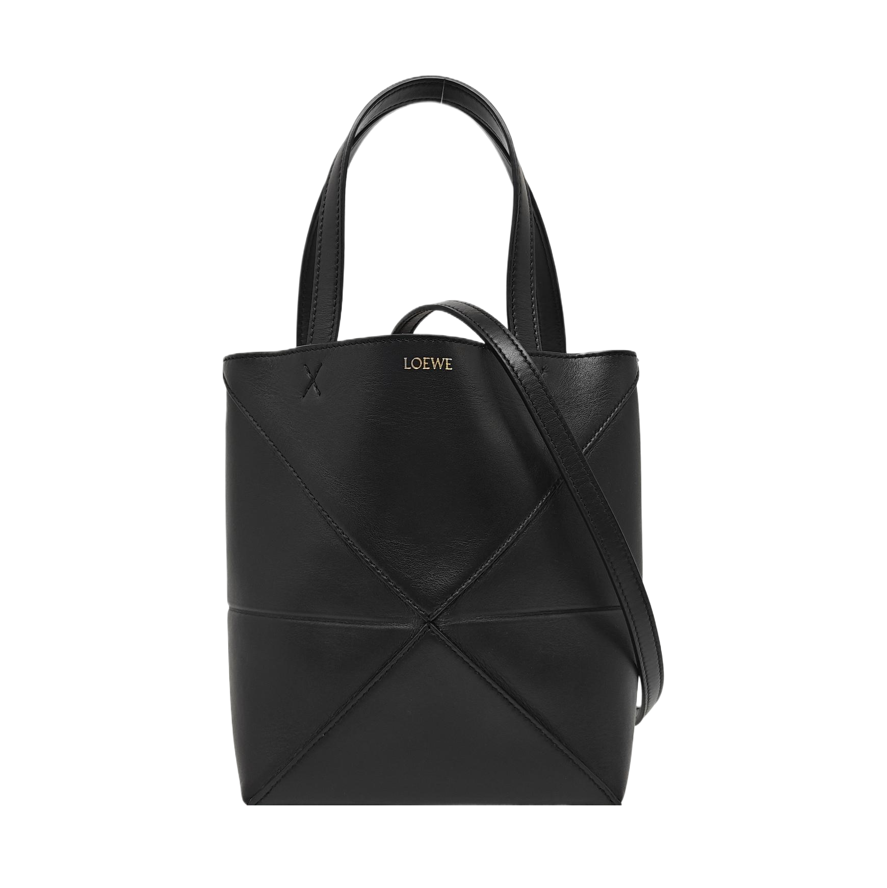 Puzzle Fold Mini Calfskin Black