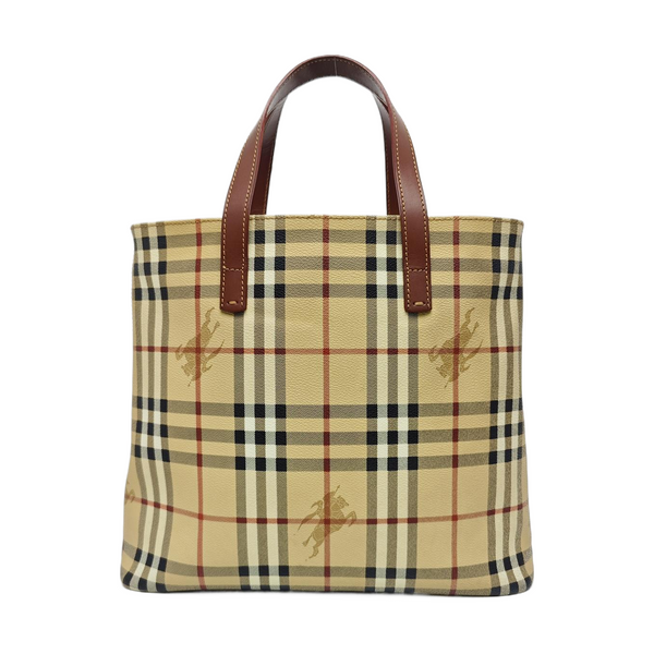 Coated Canvas Tote Bag Beige