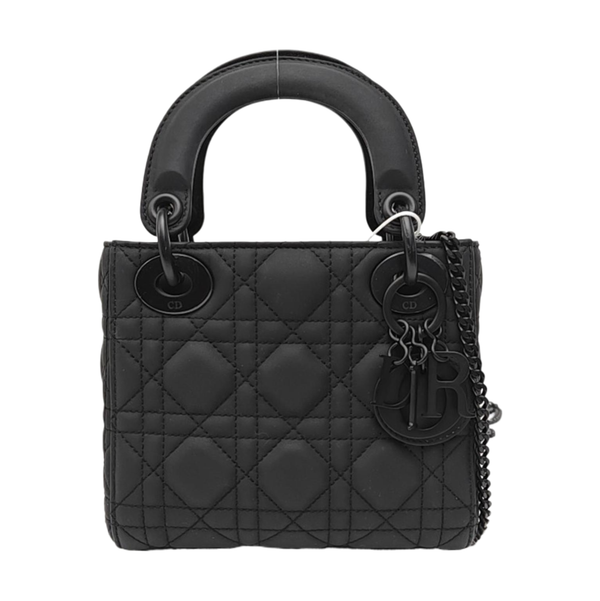 Lady Dior Mini Cannage Calfskin Black