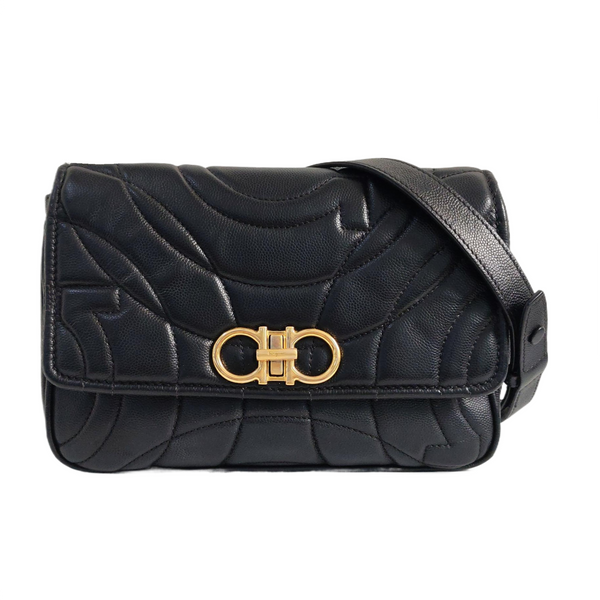 Gancini Small Calfskin Black