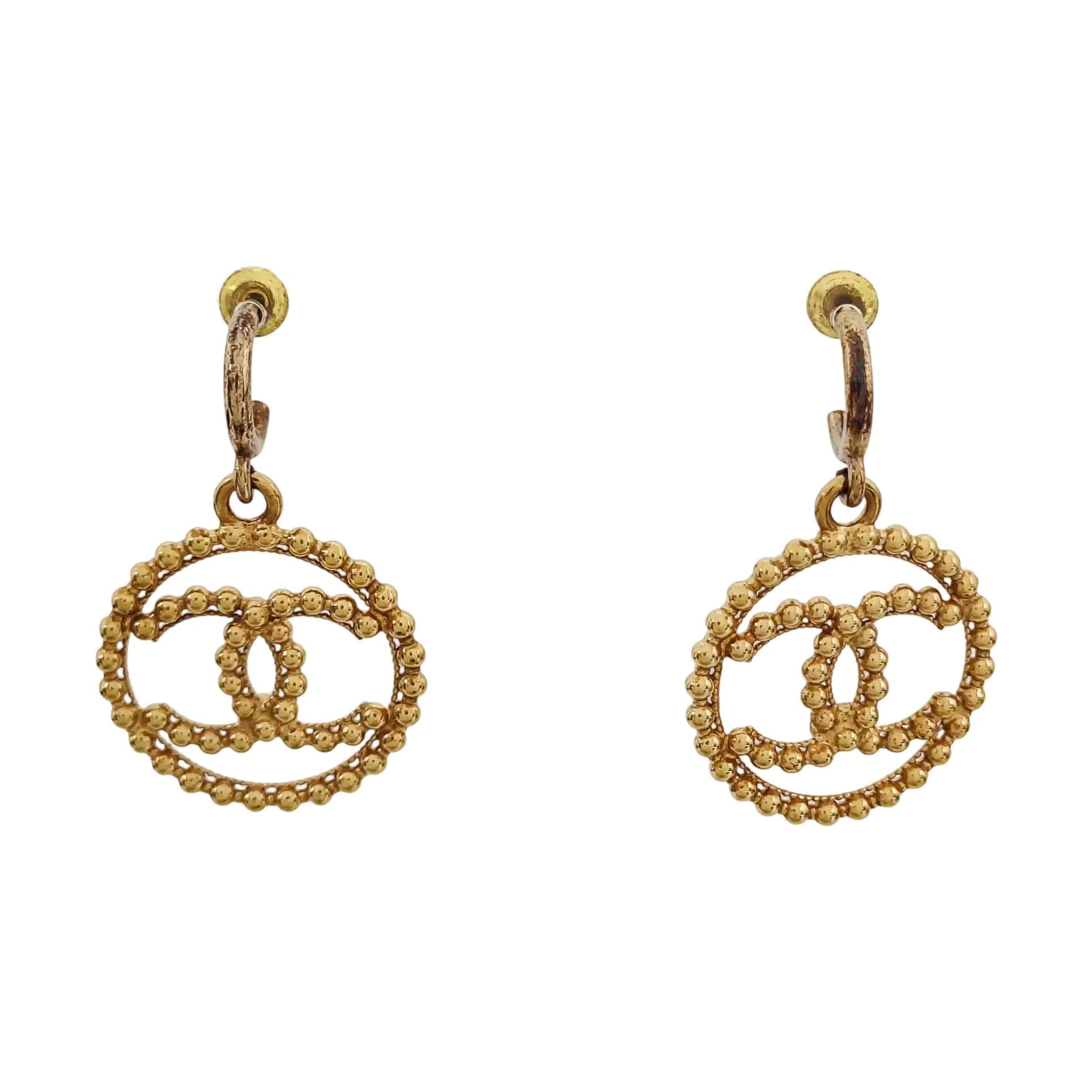 CC Logo Metal Gold Earrings