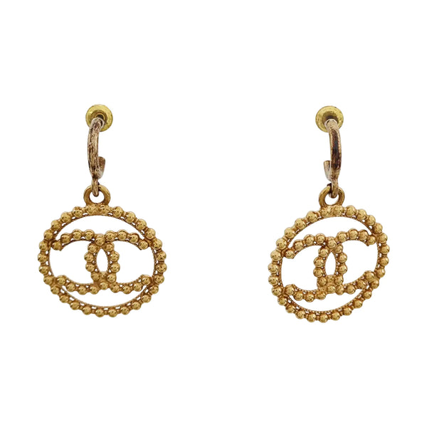 CC Logo Metal Gold Earrings