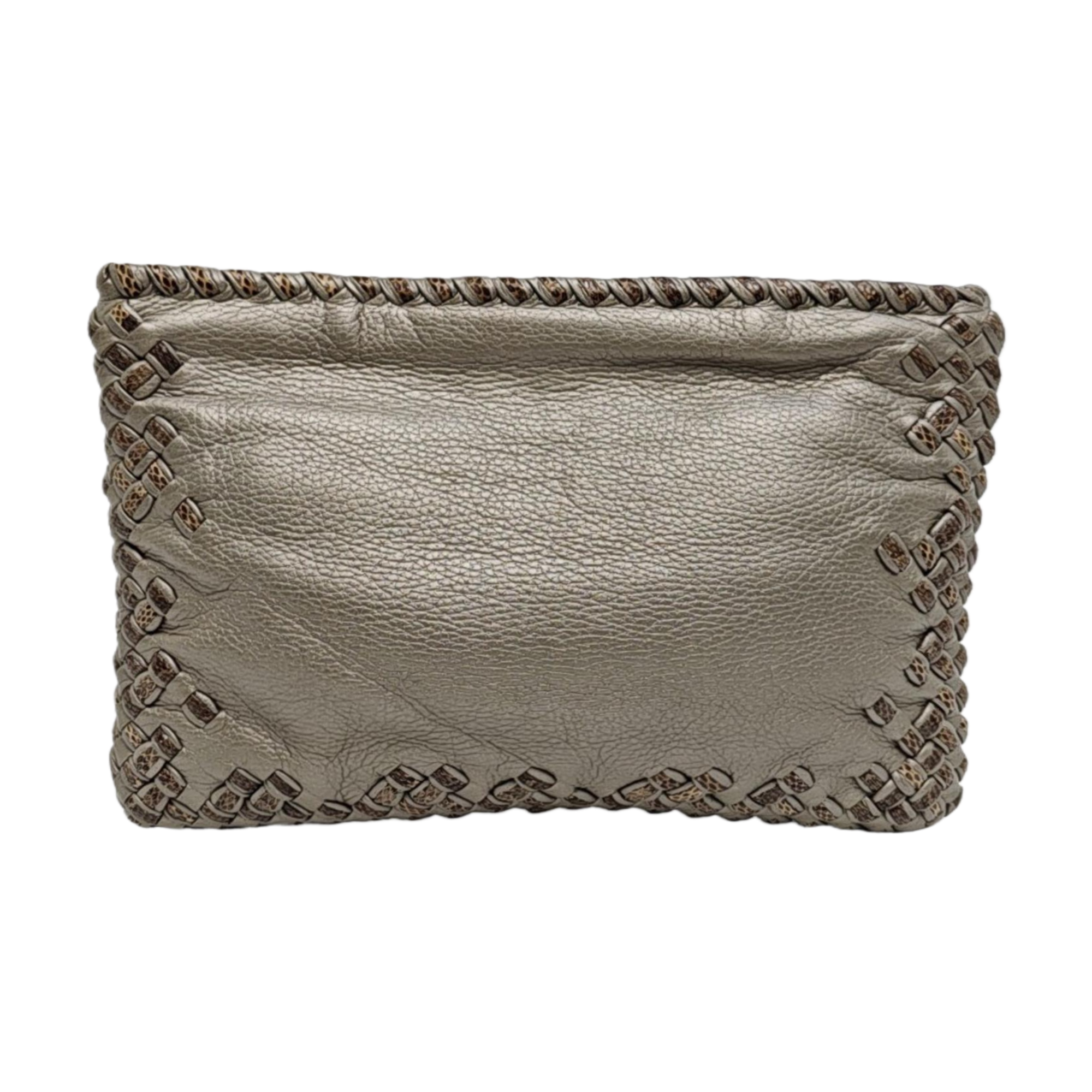 Calfskin Clutch Silver