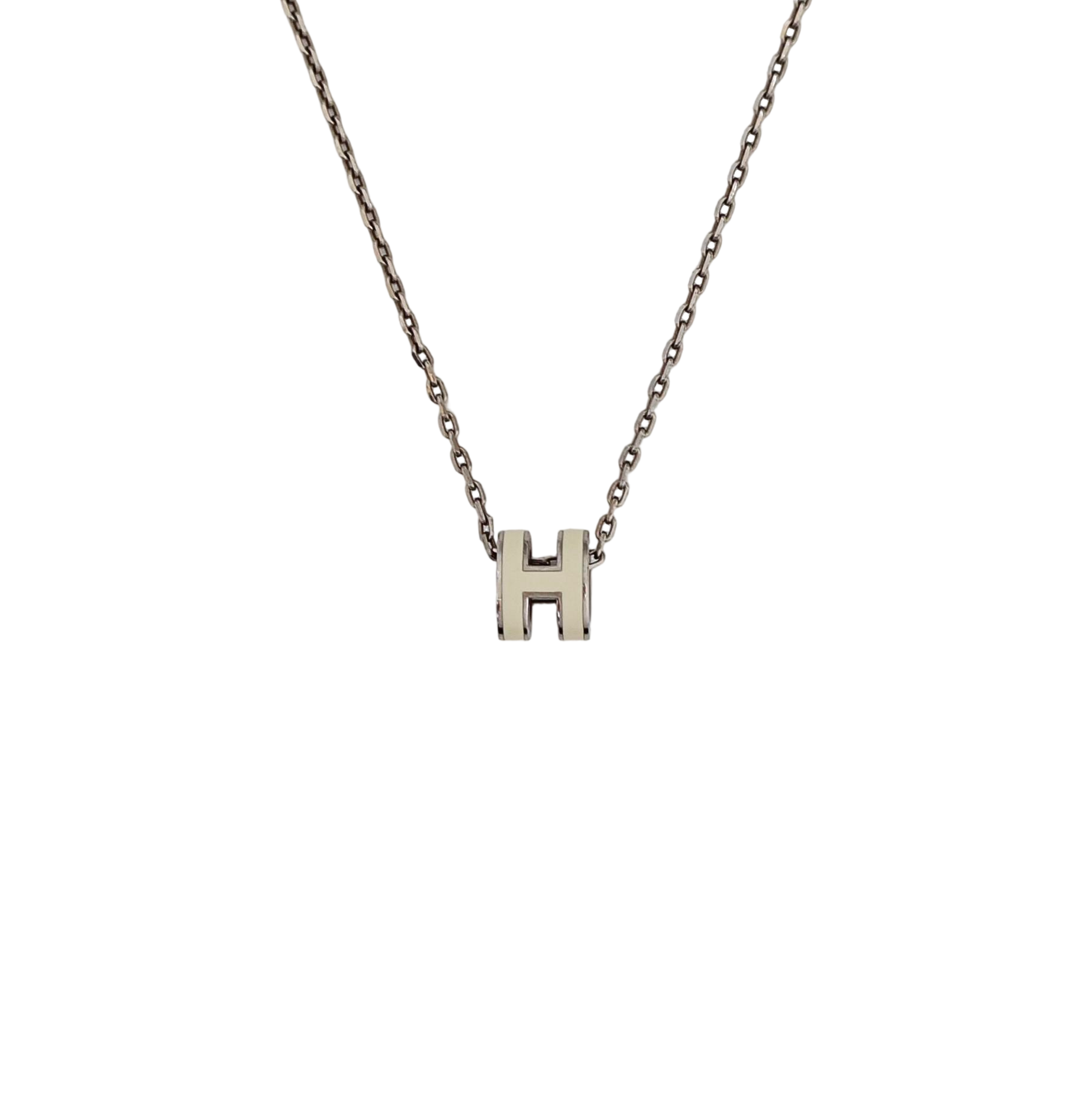 Pop H Metal Silver Necklace