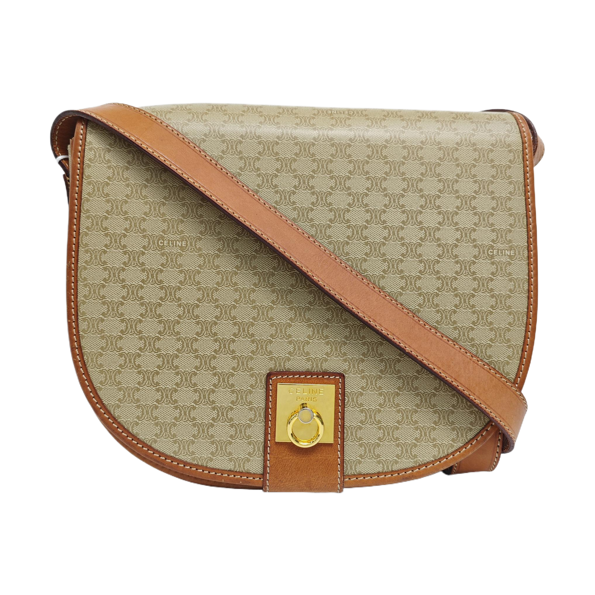 Coated Canvas Crossbody Bag Beige