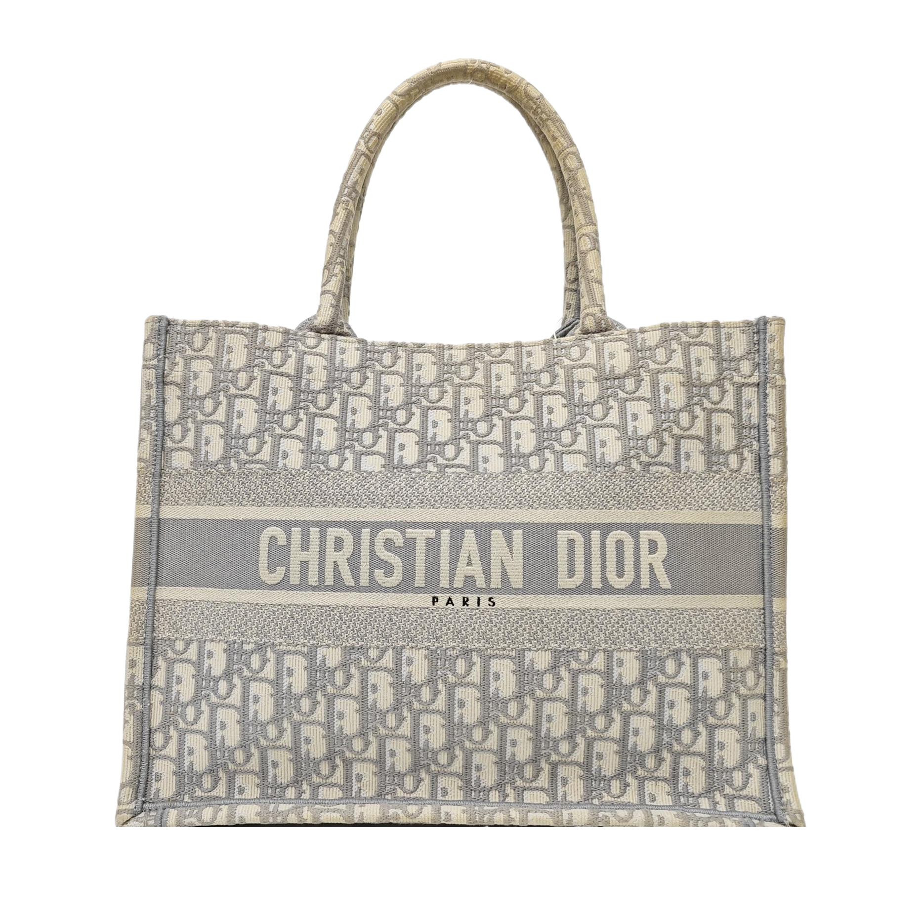 Book Tote Medium Oblique Canvas White