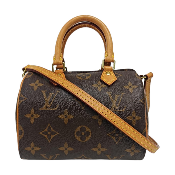 SPEEDY Nano Monogram Coated Canvas Brown