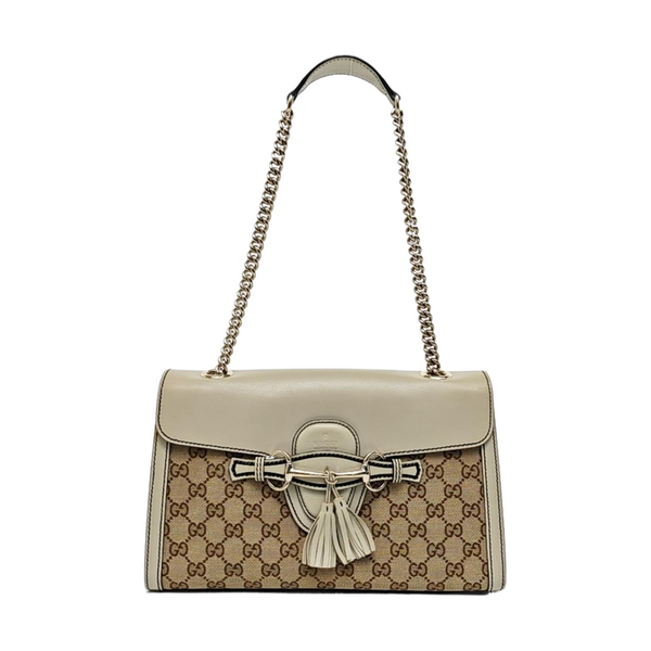 Emily Chain Monogram Canvas Beige